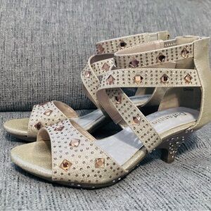 Girls Gold Studded Heels